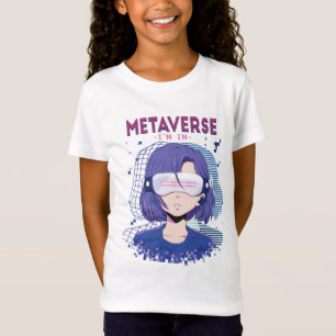 Camiseta de chica de anime con gafas de realidad v