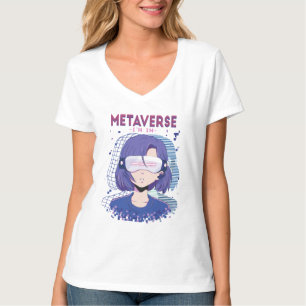 Camiseta de chica de anime con gafas de realidad v