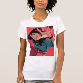 Camiseta de chica de anime de alta calidad de impr