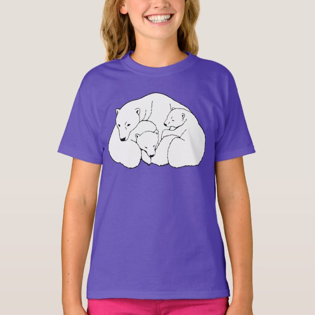 Camiseta de Chica de arte del oso polar (Anverso)