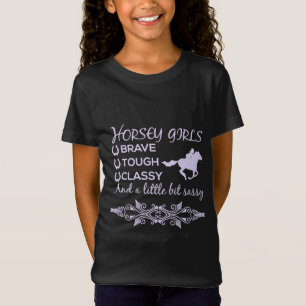 Camiseta de chica de caballo valiente y elegante