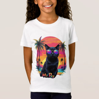 Camiseta de Chica de gato negro