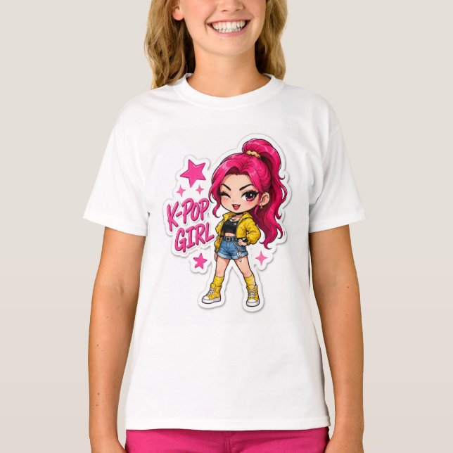 Camiseta de chica de K-pop  (Anverso)