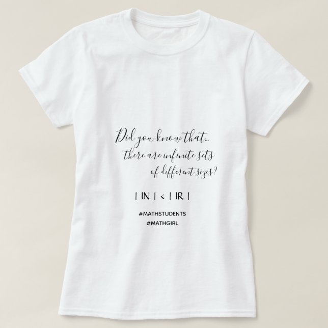 Camiseta de Chica de matemáticas de infinito (Diseño del anverso)