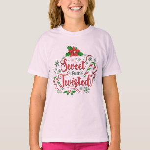 Camiseta de Chica de Navidades dulces pero torcida