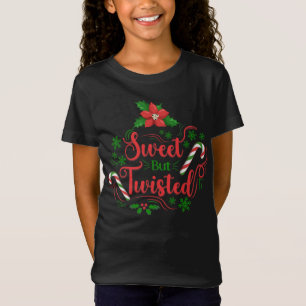 Camiseta de Chica de Navidades dulces pero torcida
