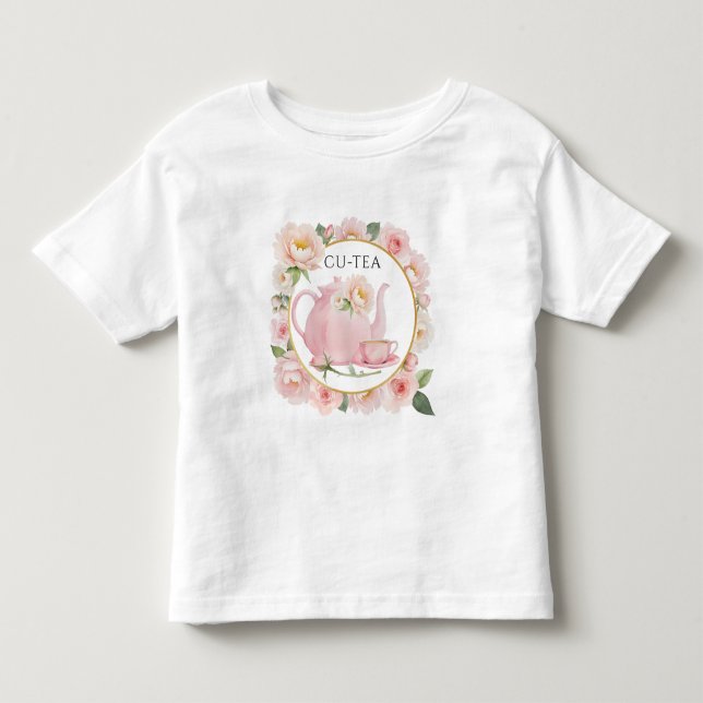 Camiseta de Chica de tetera rosada Cu-Tea Rubor (Anverso)