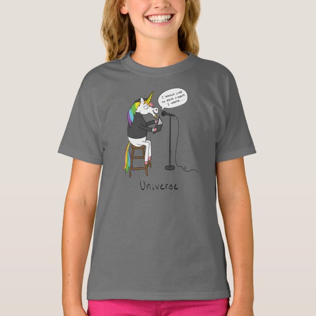 Camiseta de Chica divertida de poesía unicornio (Anverso)
