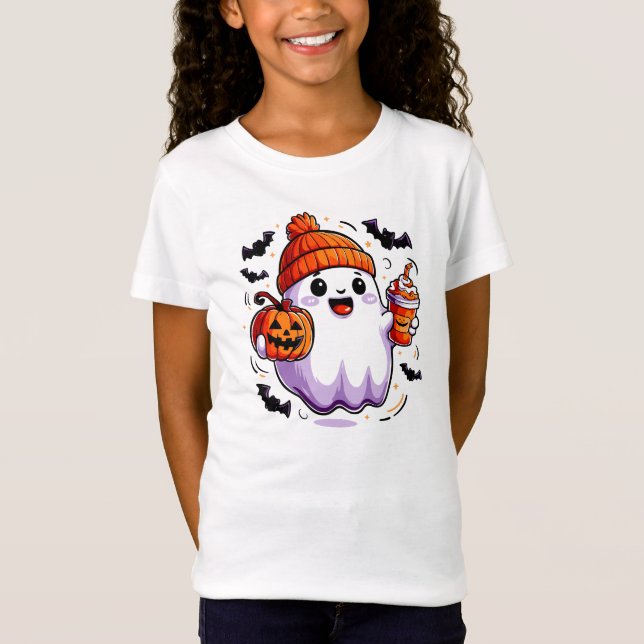 Camiseta de Chica fantasma de Halloween (Anverso)