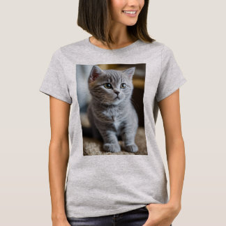 Camiseta de chica impresa de un gato, amante de un