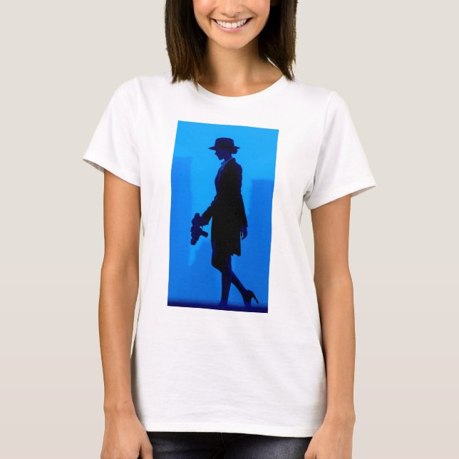 Camiseta de chica mafiosa con fedora  (Anverso)