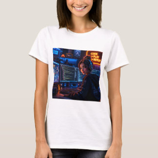 Camiseta de Chica Programadora Cyberpunk - Estétic