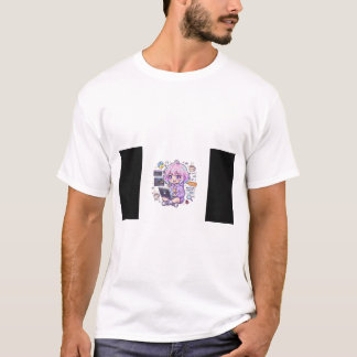 Camiseta de chica programadora de anime Kawaii | C