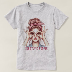 Camiseta de chica retro descarada – Veo gente estú