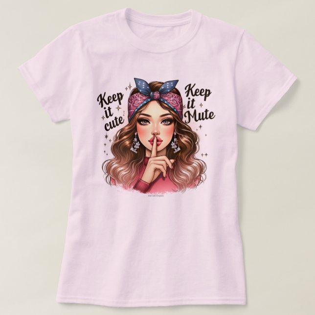 Camiseta de chica retro ingeniosa – Manteniéndolo  (Diseño del anverso)