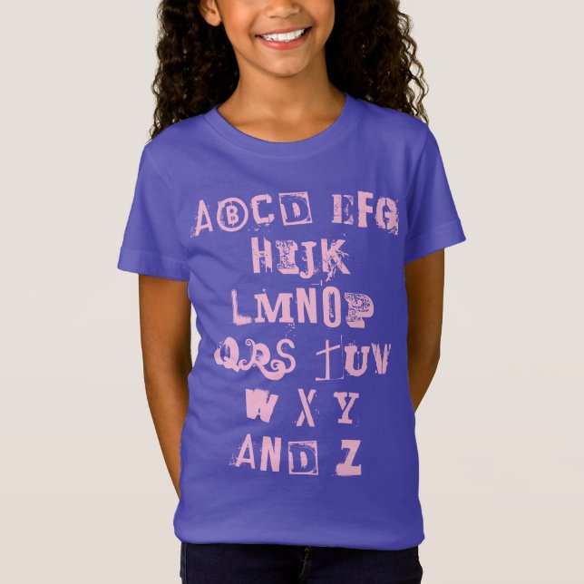 Camiseta de Chicas de Alphabet Song (Cartas con Pr (Anverso)