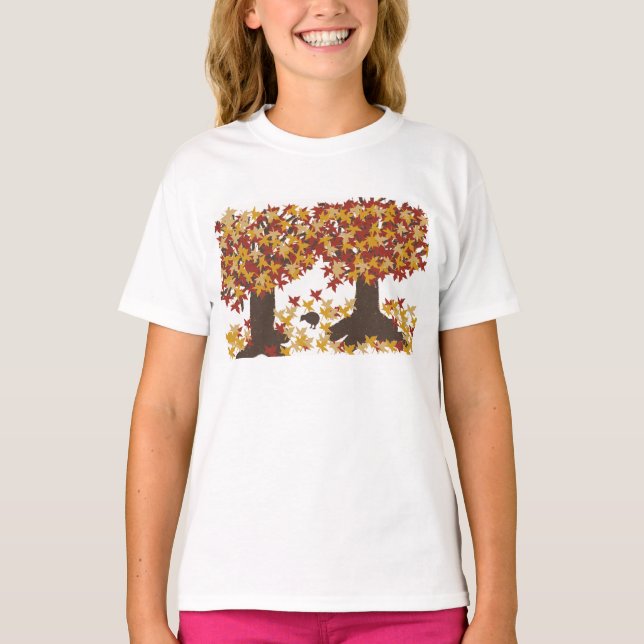 Camiseta de Chicas de árboles de otoño (Anverso)