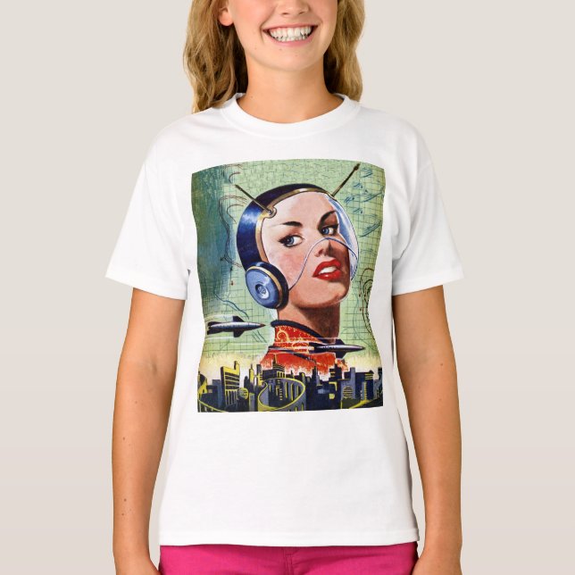 Camiseta de Chicas de ciencia ficción retro (Anverso)