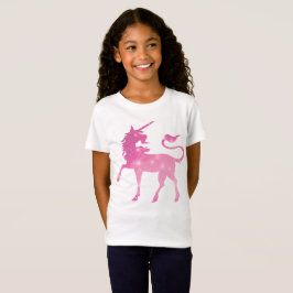 Camiseta de chicas de fantasía de unicornio rosa