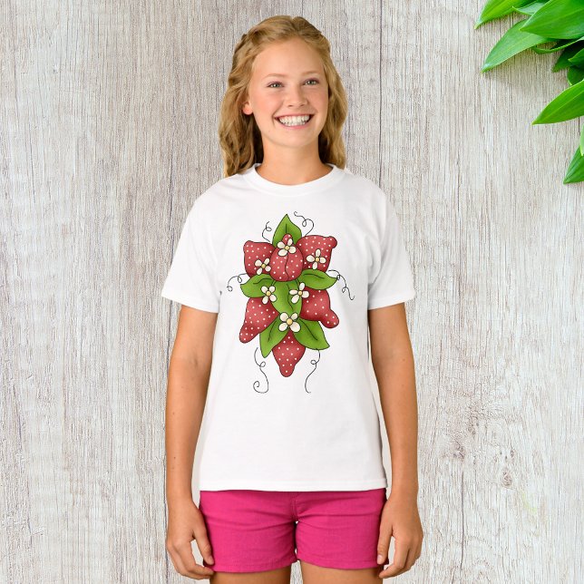 Camiseta de Chicas de fresas y flores (Subido por el creador)