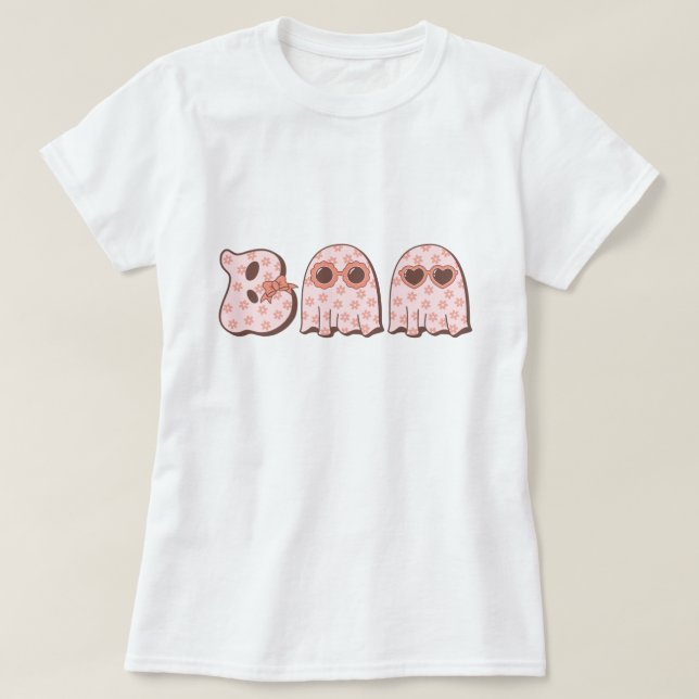 Camiseta de Chicas de Halloween de Cute Boo Ghost (Diseño del anverso)