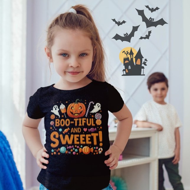 Camiseta de Chicas de Halloween que compiten con B (Halloween Matching Family)