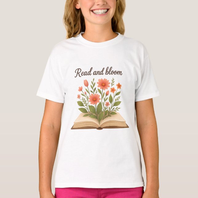 Camiseta de Chicas de lectura y florecimiento (Anverso)