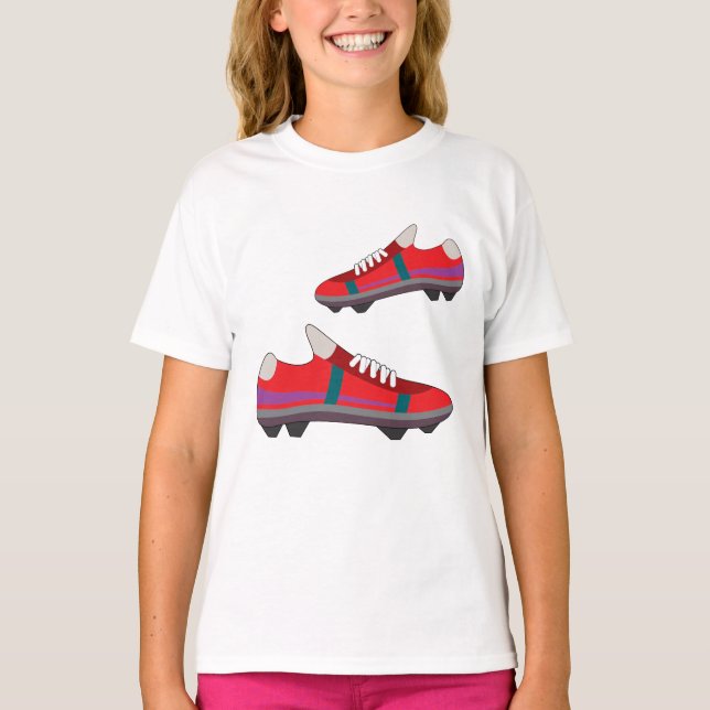 Camiseta de Chicas de zapatos de fútbol (Anverso)