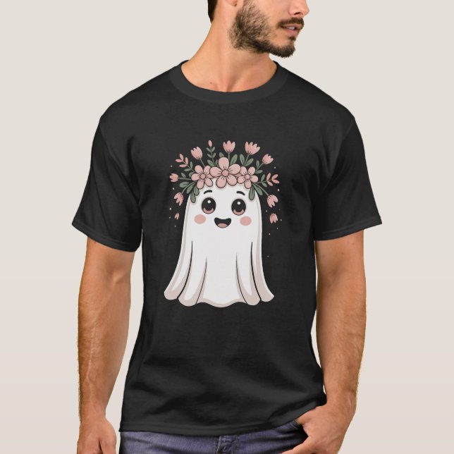 Camiseta de Chicas florales fantasma de Halloween  (Anverso)