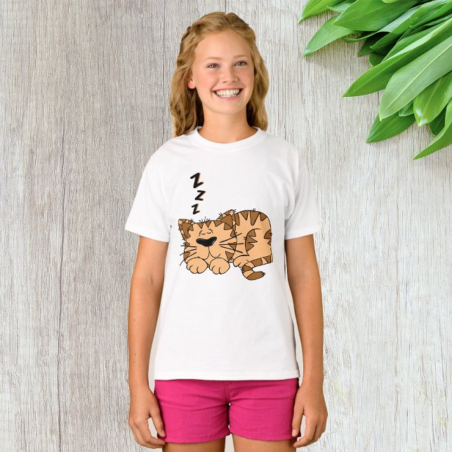 Camiseta de Chicas que duermen un gato (Subido por el creador)