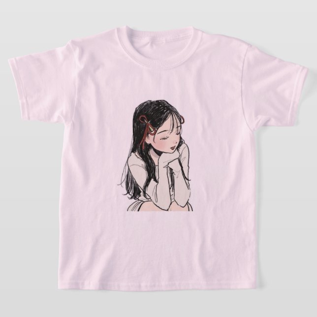Camiseta de Chicas rosa suave - Casual y cómoda (Distribución)