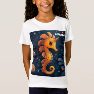 Camiseta de chicas unicornio caballito de mar lind