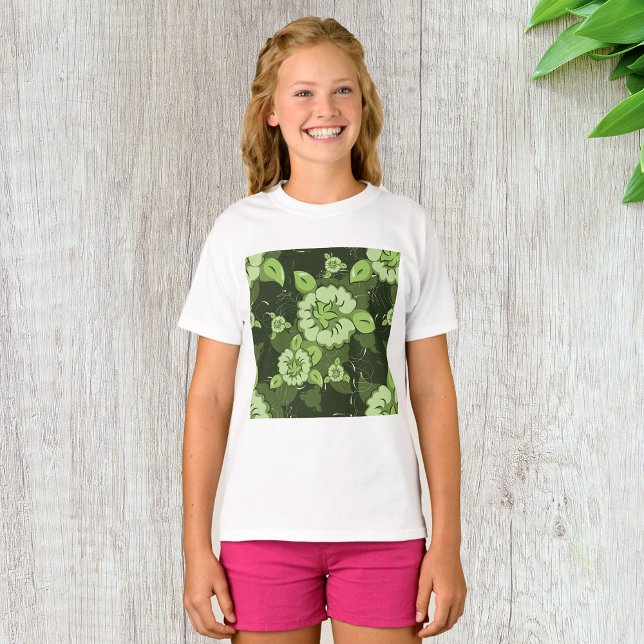 Camiseta de Chicas verdes florales (Subido por el creador)