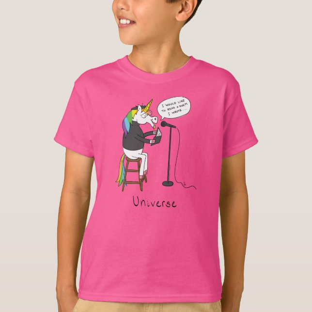 Camiseta de chico gracioso de poesía unicornio (Anverso)