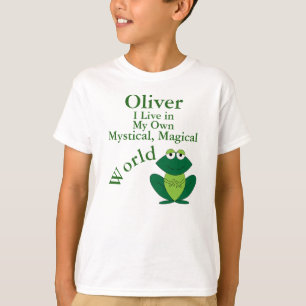 Camiseta de chico místico mágico verde rana