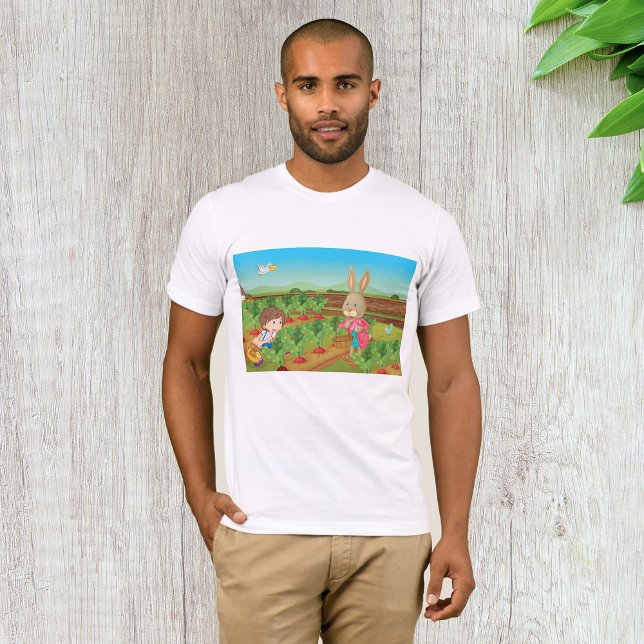 Camiseta De Chico Y Rabbit Picking Veggies (Subido por el creador)