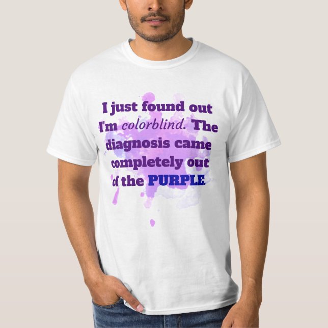 Camiseta de Chiste divertida morada azul morado (Anverso)
