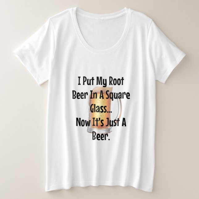 Camiseta de Chiste raíz de beer Square Cup Funny (Anverso del diseño)