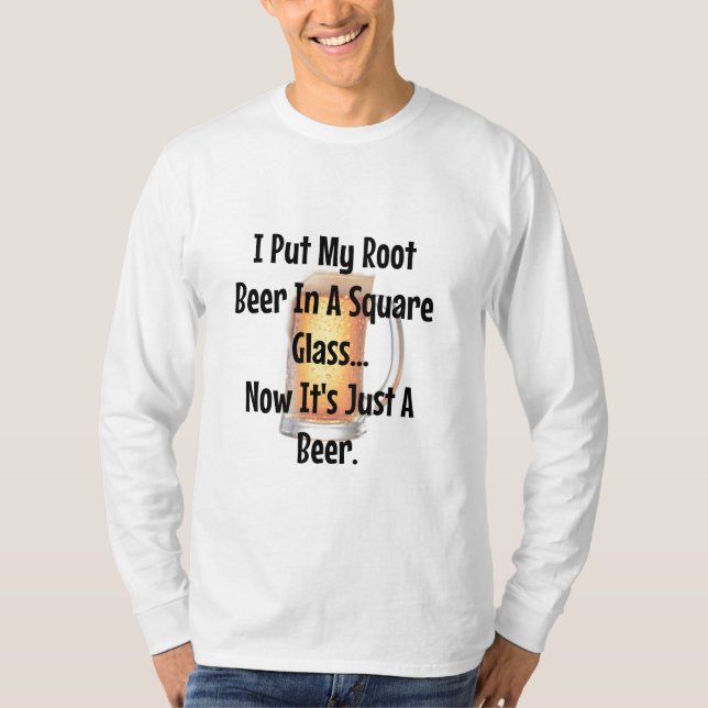 Camiseta de Chiste raíz de beer Square Cup Funny (Anverso)