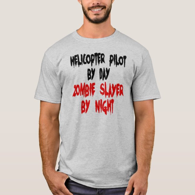 Camiseta de Chiste Zombie Slayer para el piloto de (Anverso)