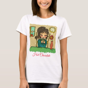 Camiseta de chocolate caliente para beber chica