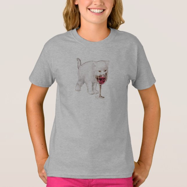 Camiseta de chocolate y vino de gato (Anverso)