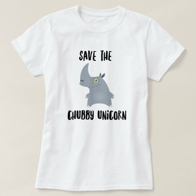 Camiseta de Chubby Rhinoceros Unicorn (Diseño del anverso)