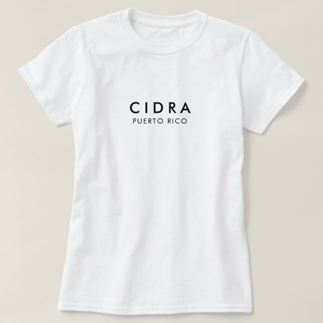 Camiseta de Cidra Puerto Rico (Diseño del anverso)
