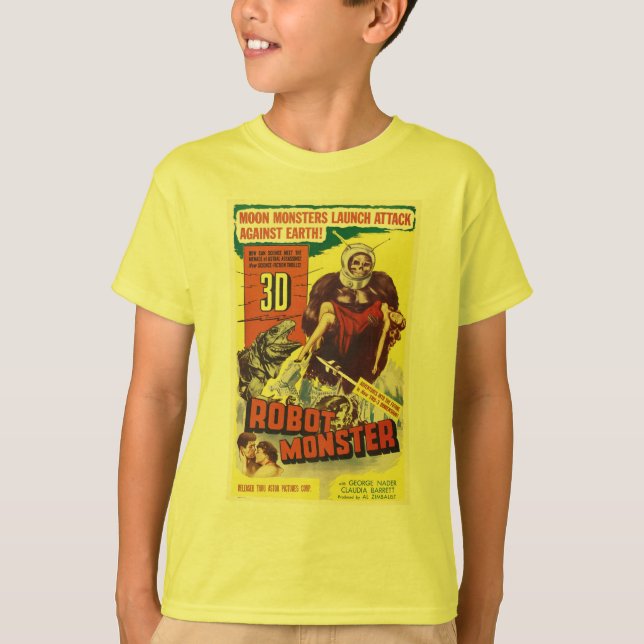 Camiseta de ciencia ficción 3D ROBOT MOON MONSTER (Anverso)