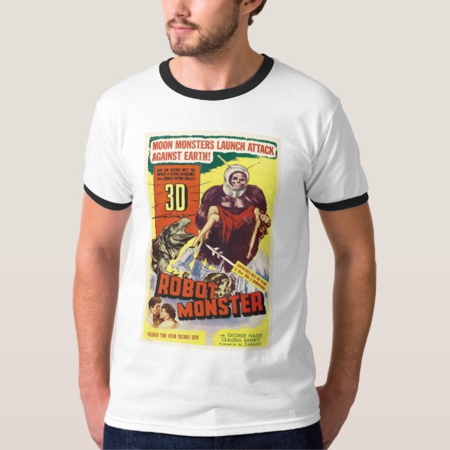 Camiseta de ciencia ficción 3D ROBOT MOON MONSTER (Anverso)