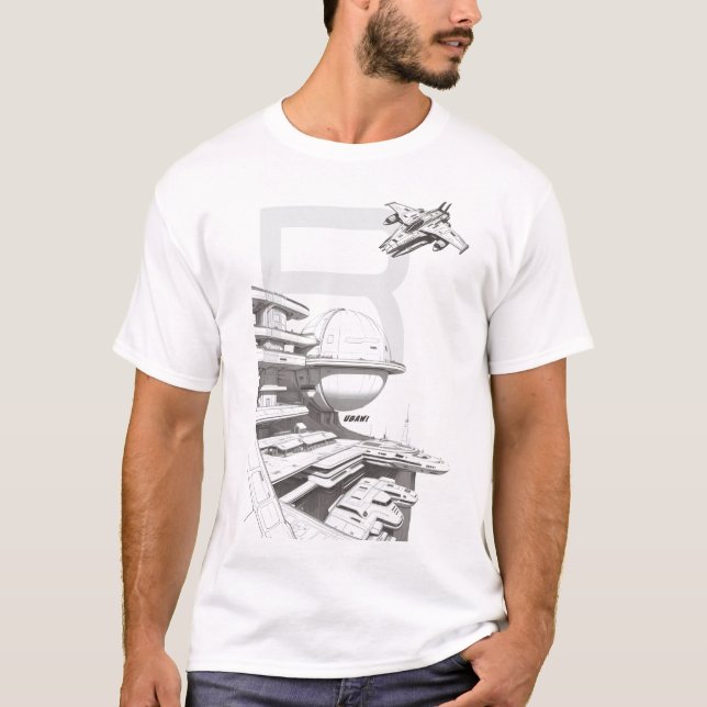 Camiseta de ciencia ficción que recorre el frente  (Anverso)