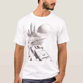 Camiseta de ciencia ficción que recorre el frente