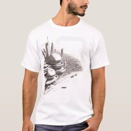 Camiseta de ciencia ficción que recorre el frente
