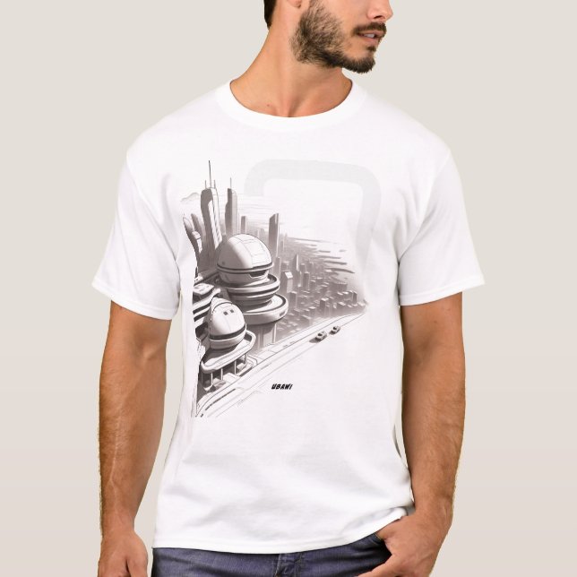 Camiseta de ciencia ficción que recorre el frente  (Anverso)